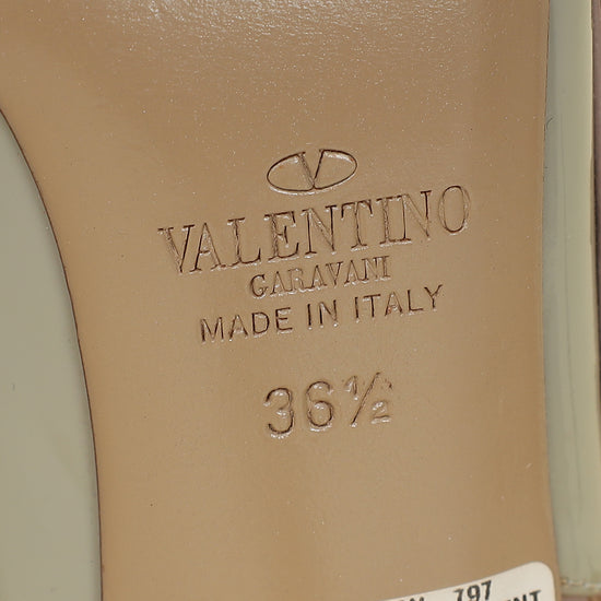 Valentino Light Grey Rockstud Caged 100 Pumps 36.5-Valentino-THE CLOSET