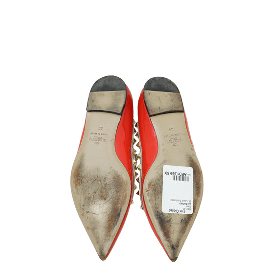 Valentino Coral Rockstud Caged Flat Ballerina 36