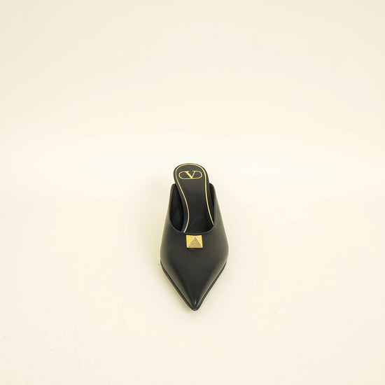 Valentino Black One Stud Mules 36