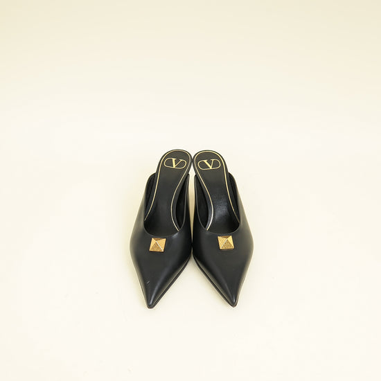 Valentino Black One Stud Mules 36