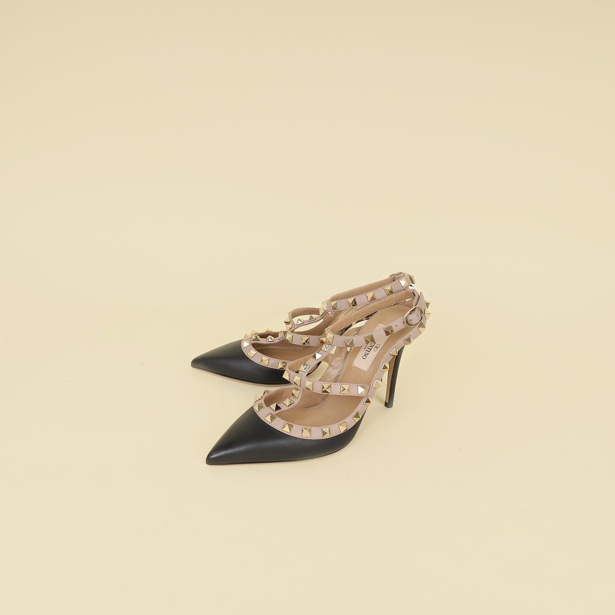 Valentino Black Rockstud Caged 100 Pumps 36-Valentino-THE CLOSET