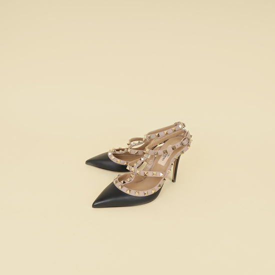 Valentino Black Rockstud Caged 100 Pumps 36-Valentino-THE CLOSET