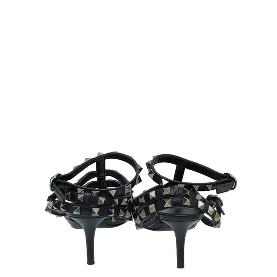 Valentino Black Rockstud Caged Pump 36