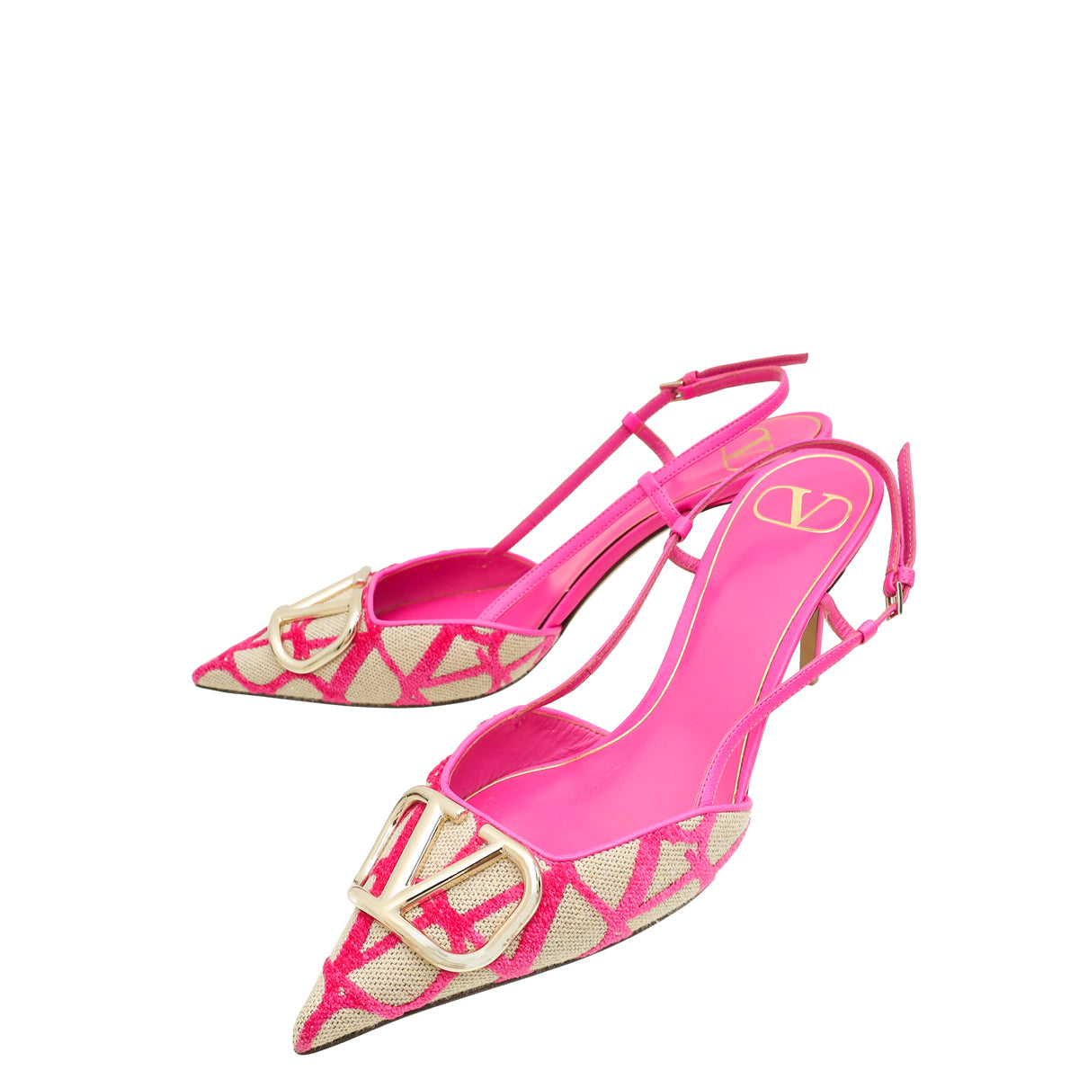 Valentino Bicolor Vlogo Slingback Pump 38-Valentino-THE CLOSET