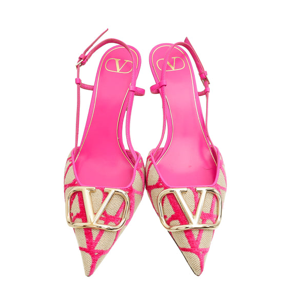 Valentino Bicolor Vlogo Slingback Pump 38