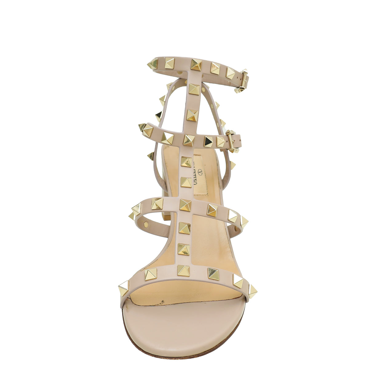 Valentino Poudre Rockstud Ankle Strap Sandal 37.5-Valentino-THE CLOSET