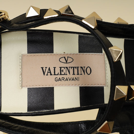 Valentino Bicolor Striped Rockstud Caged Pumps 37.5-Valentino-THE CLOSET