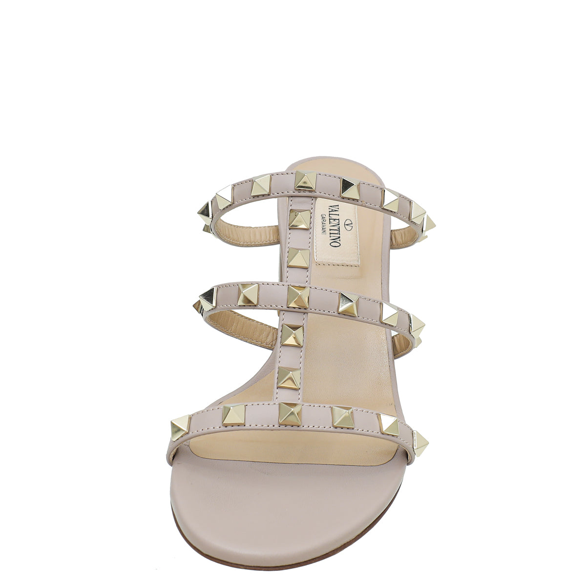 Valentino Poudre Rockstud Caged Slides 60mm Mules 37.5-Valentino-THE CLOSET