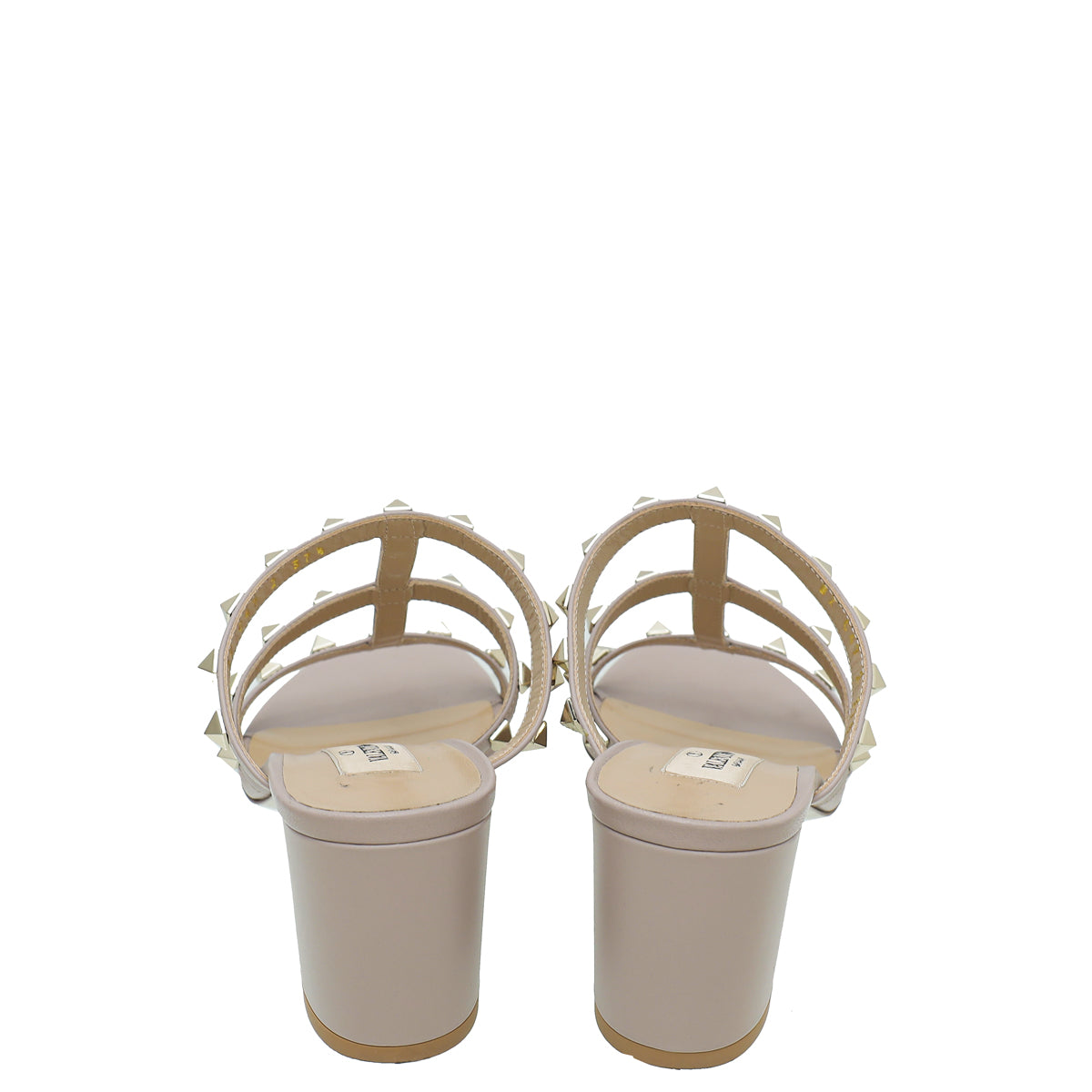 Valentino Poudre Rockstud Caged Slides 60mm Mules 37.5