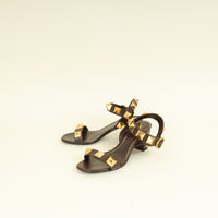 Valentino Brown Roman Stud Sandals 37