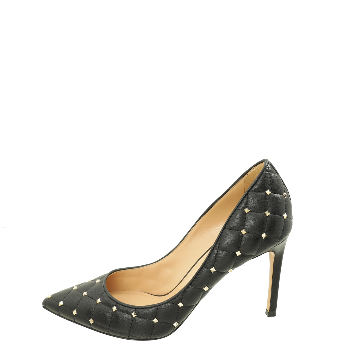 Valentino Black Spike Rockstud Leather Pump 37