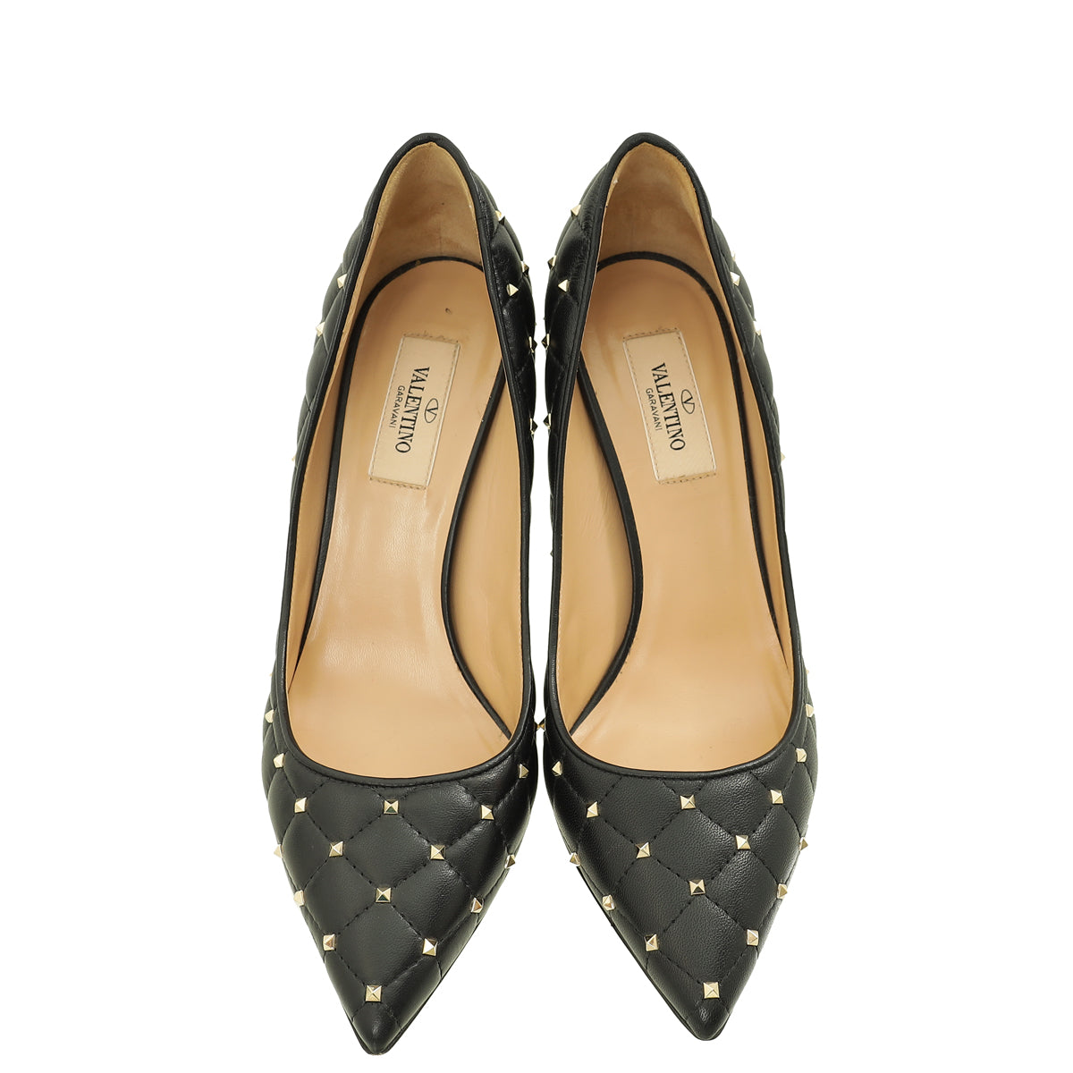 Valentino Black Spike Rockstud Leather Pump 37