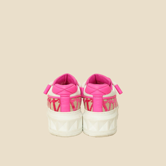 Valentino Bicolor One Stud XL Toile Iconographe Sneakers 38.5-Valentino-THE CLOSET