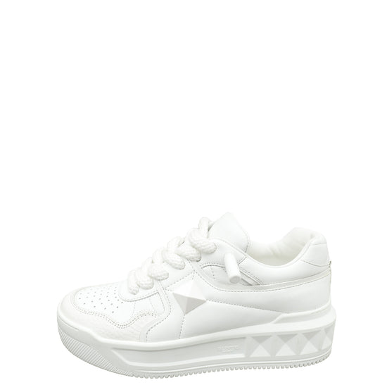 Valentino White One Stud XL Nappa Low-Top Sneaker 38.5