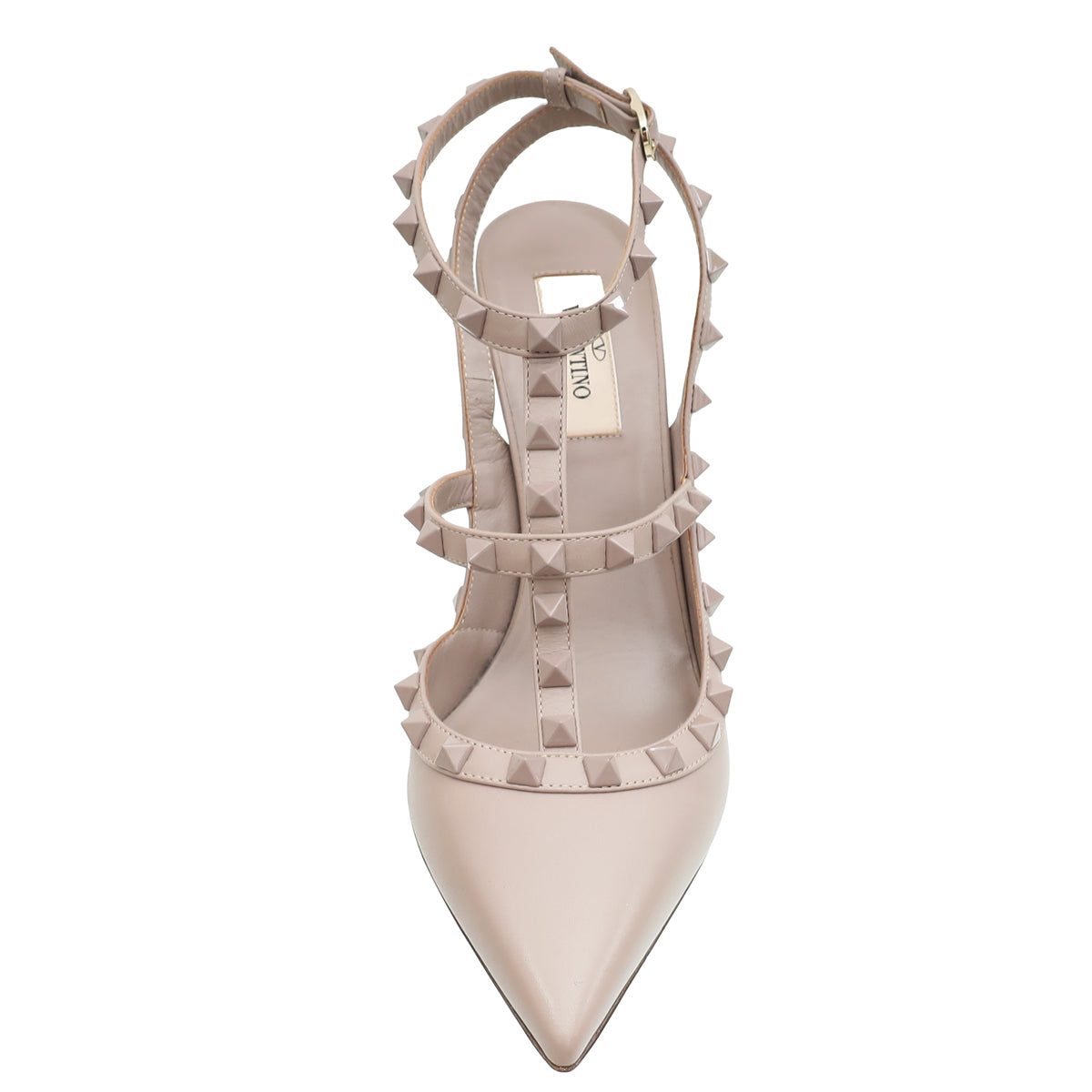 Valentino Poudre Rockstud Caged Slingback Pump 38.5-Valentino-THE CLOSET