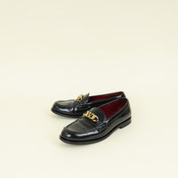 Valentino Black Vlogo Chain Loafer 38.5