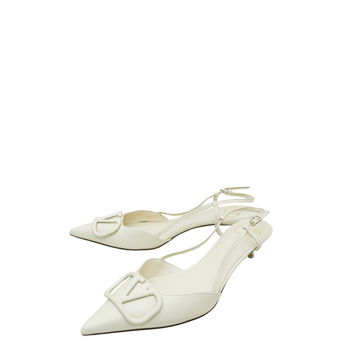 Valentino Cream Vlogo Slingback 38.5-Valentino-THE CLOSET
