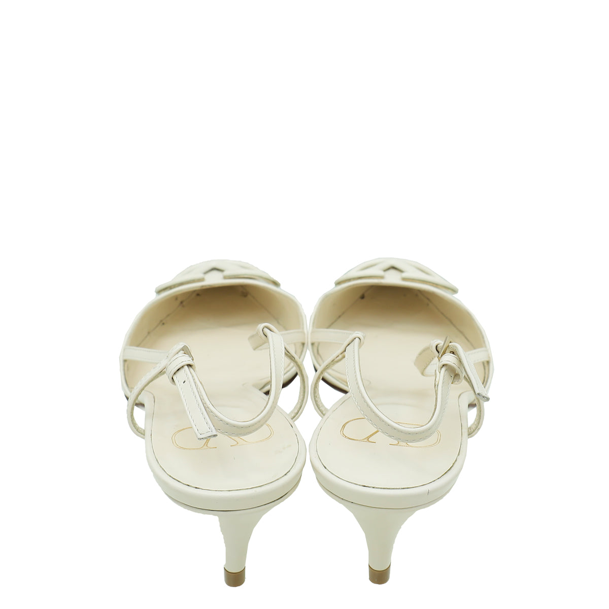 Valentino Cream Vlogo Slingback 38.5