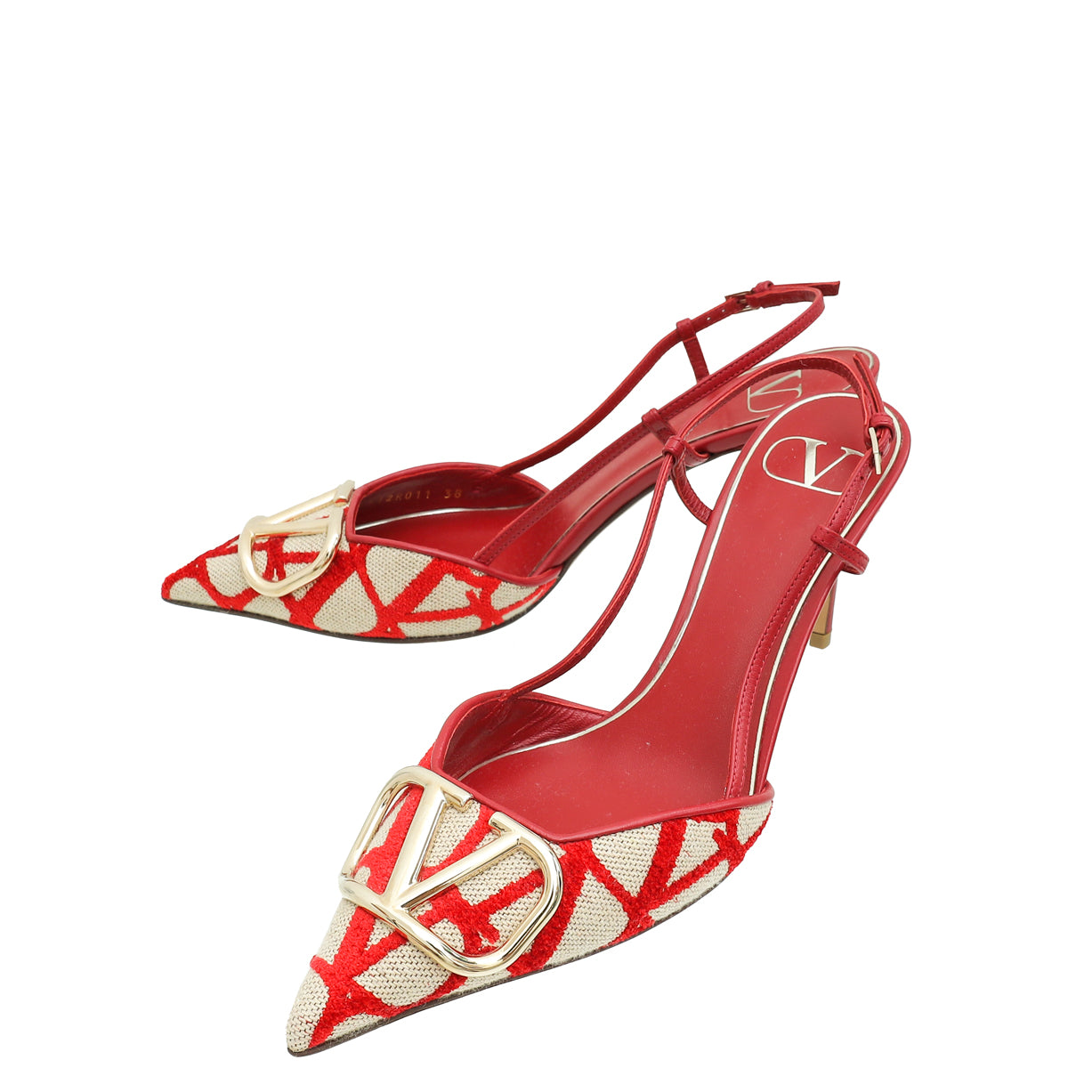 Valentino Bicolor VLogo Iconographe Slingback Pumps 38-Valentino-THE CLOSET