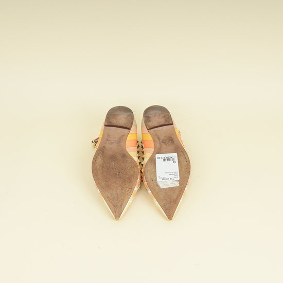 Valentino Multicolor Rockstud Caged Ankle Strap Flat Ballerina 38