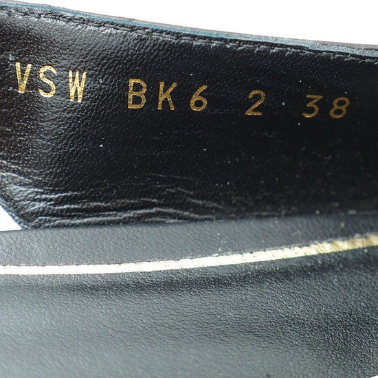 Valentino Black Rockstud Slingback Sculpted Heels 38