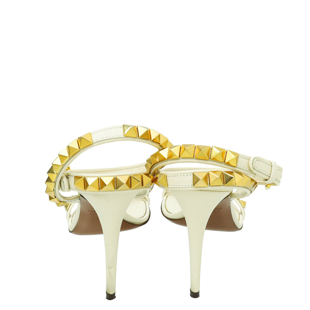 Valentino Cream Rockstud Ankle strap Sandal 38