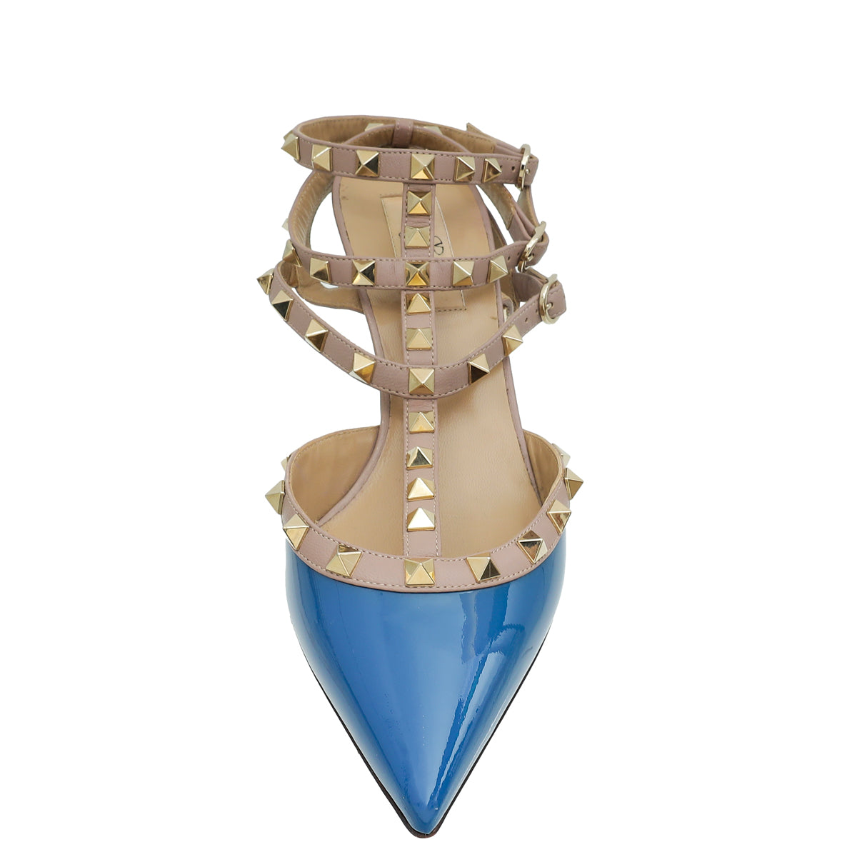 Valentino Blue Rockstud Caged Pump 38-Valentino-THE CLOSET