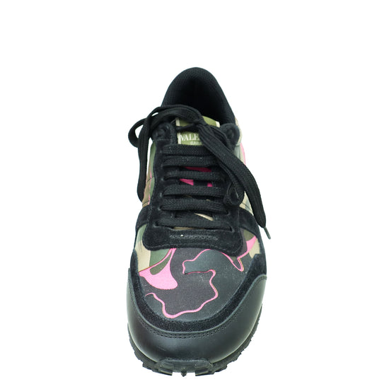 Valentino Multicolor Camouflage Rockrunner Sneakers 38