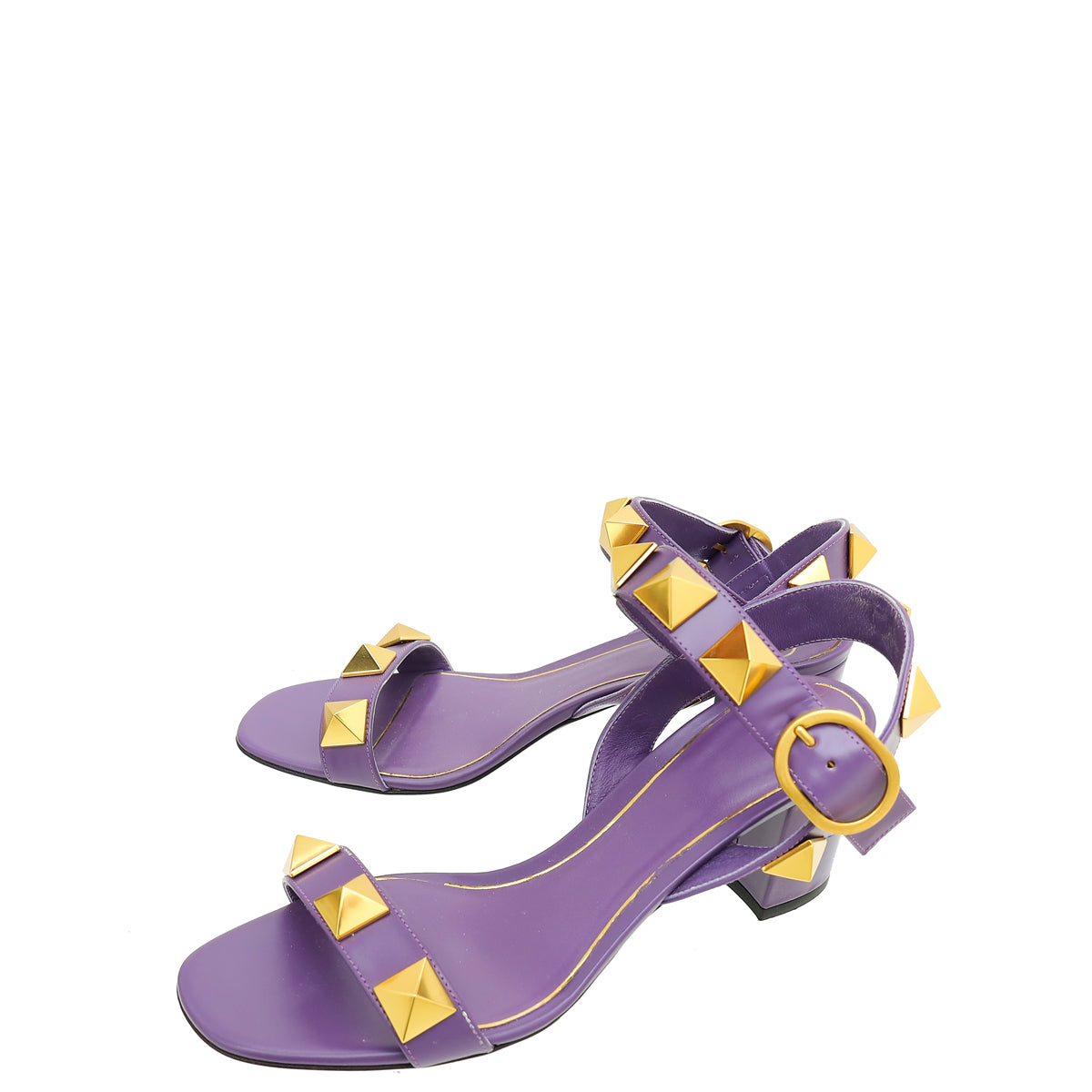 Valentino Purple Roman Studs Ankle Sandal 38-Valentino-THE CLOSET