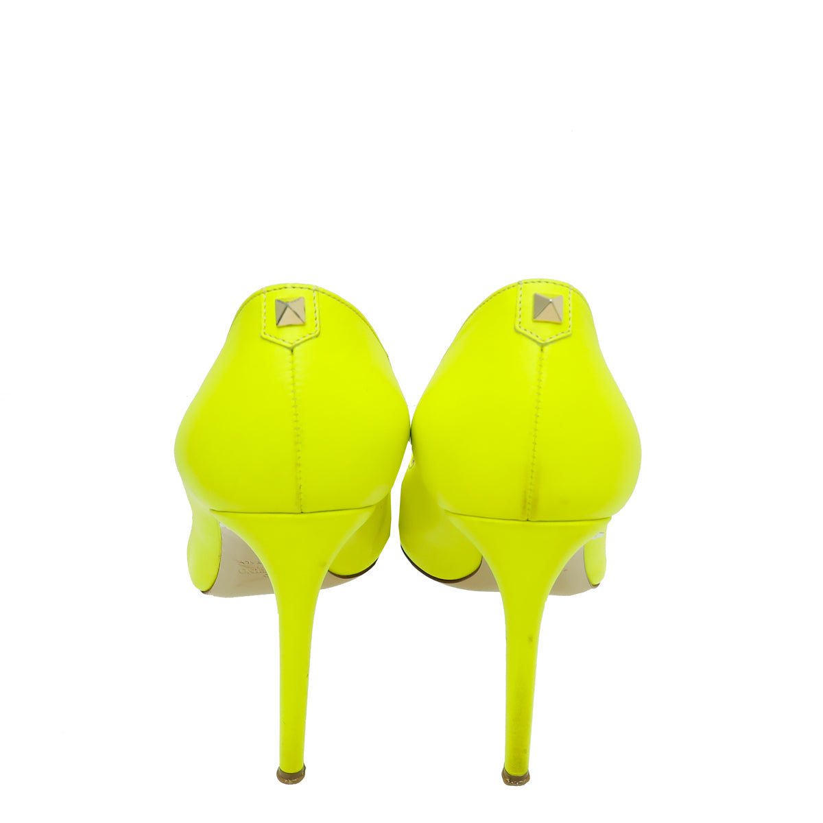 Valentino Neon Yellow Green Ankle Stud Pump 39.5