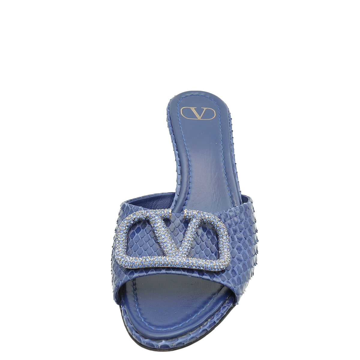 Valentino Blue Python Middle East Exclusive Signature Mules 39-Valentino-THE CLOSET