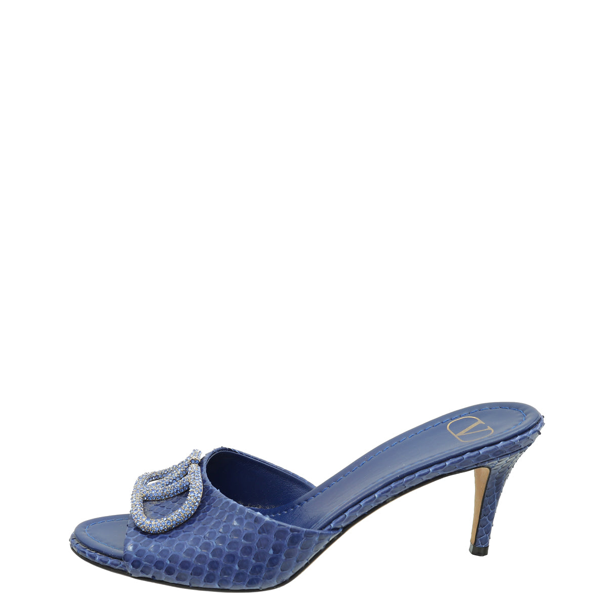 Valentino Blue Python Middle East Exclusive Signature Mules 39