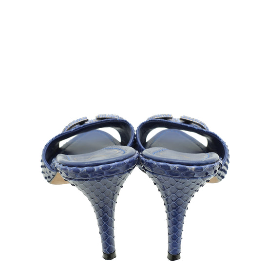 Valentino Blue Python Middle East Exclusive Signature Mules 39