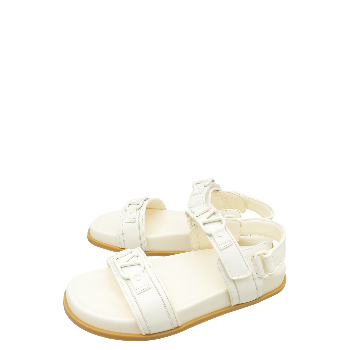 Valentino White VLogo Signature Sandals 39