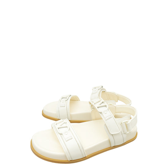 Valentino White VLogo Signature Sandals 39