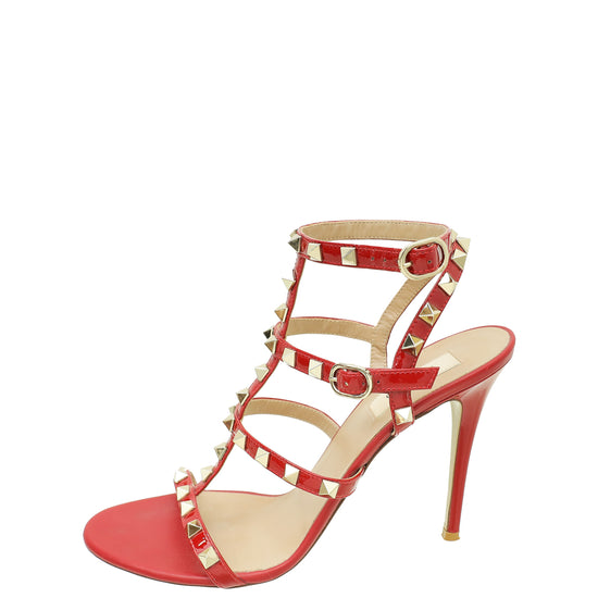 Valentino Red Rockstud Ankle Strap Sandal 39