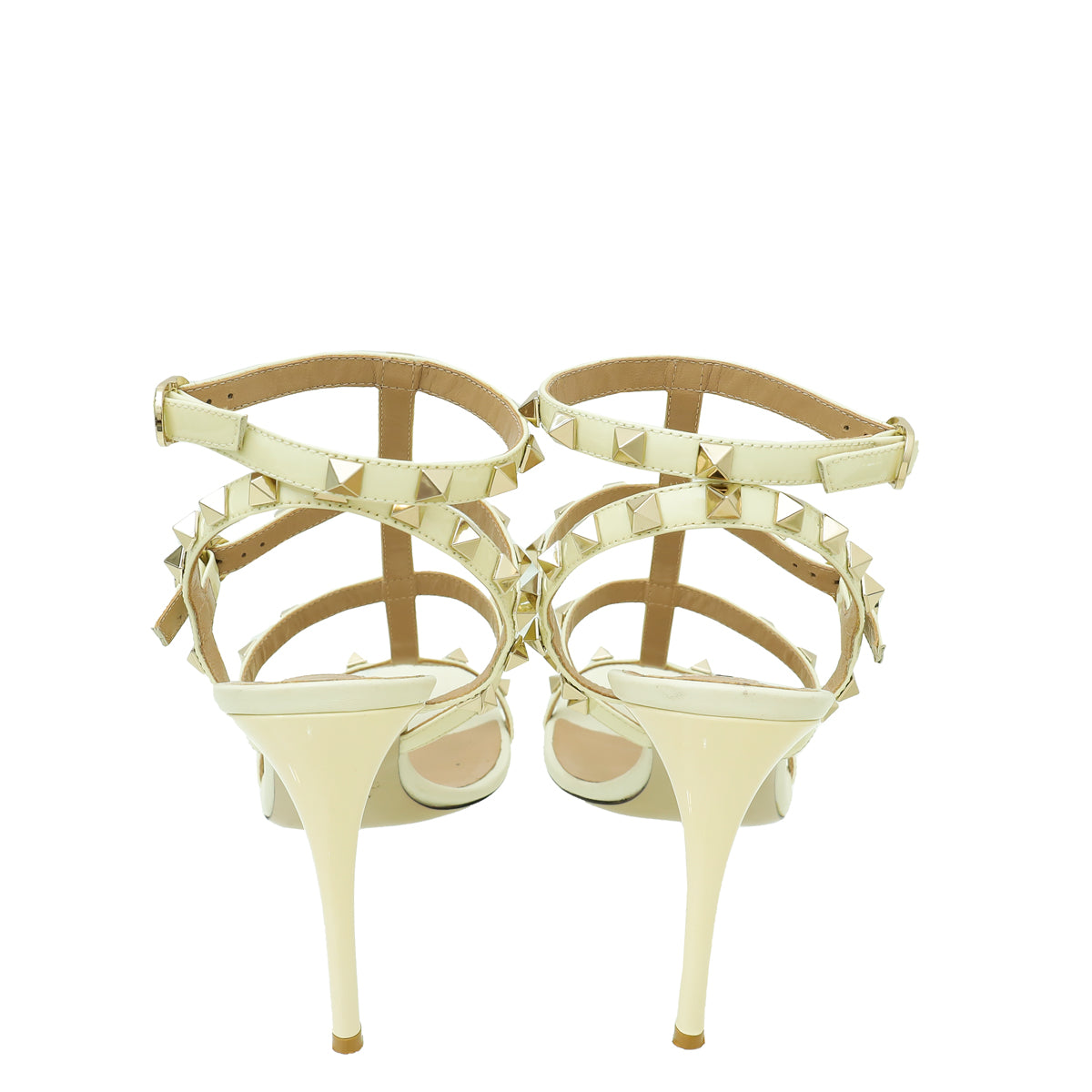 Valentino White Rockstud Ankle Strap Sandal 39