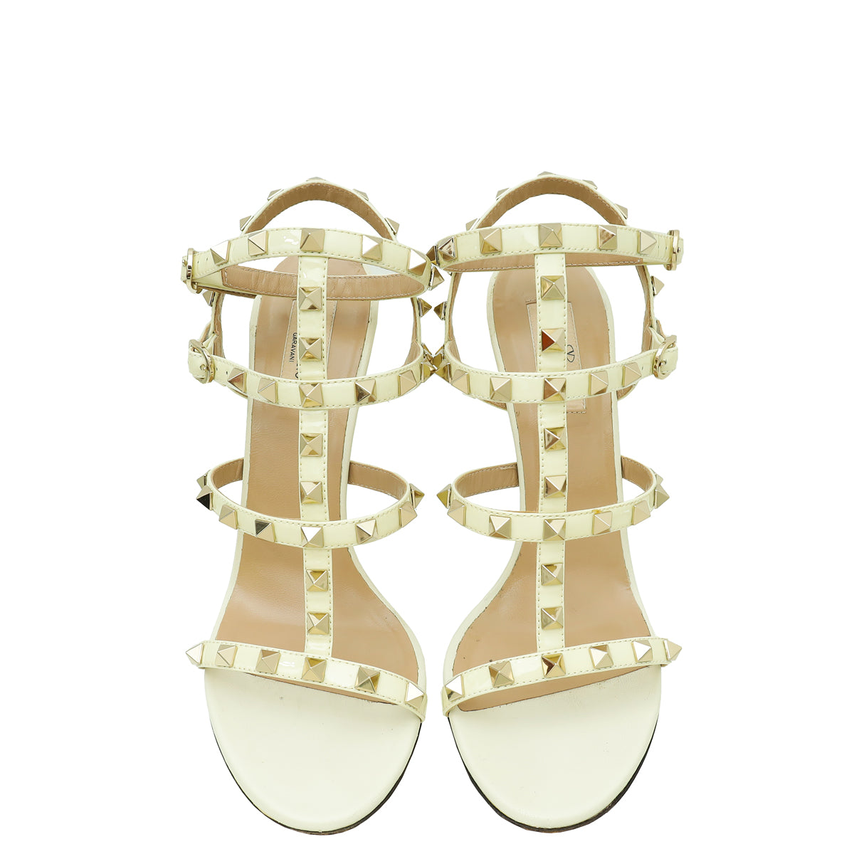 Valentino White Rockstud Ankle Strap Sandal 39