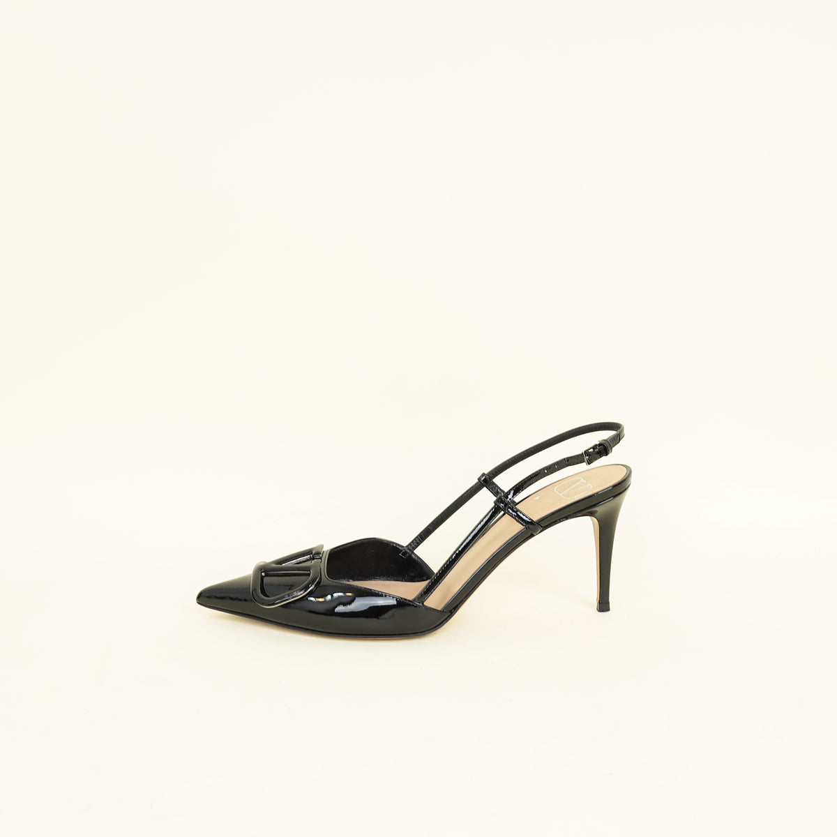 Valentino Black Vlogo Slingback Pump 39