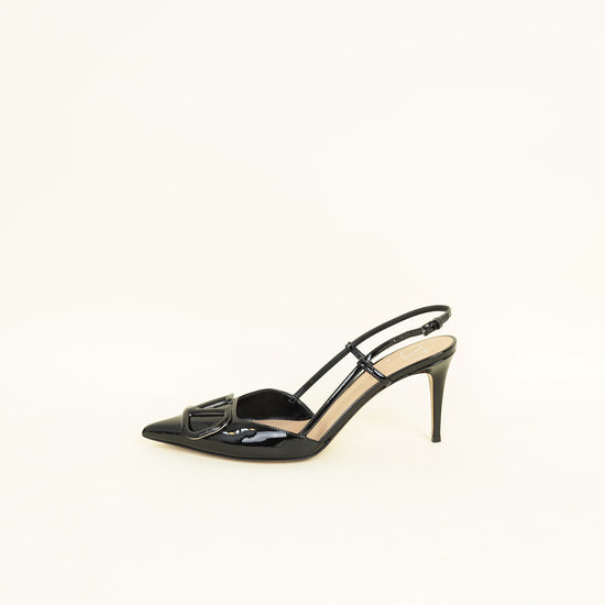 Valentino Black Vlogo Slingback Pump 39