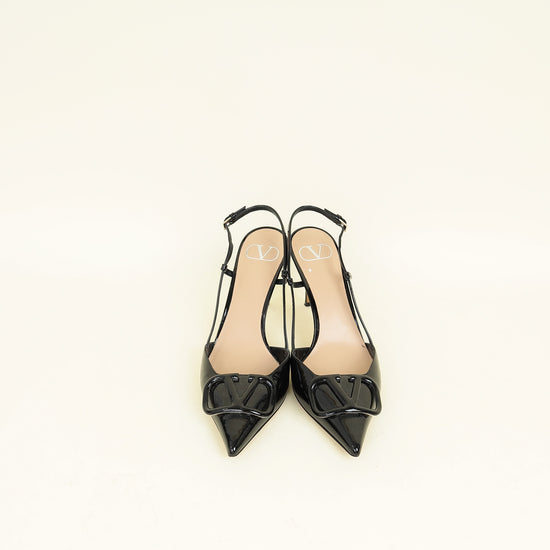 Valentino Black Vlogo Slingback Pump 39