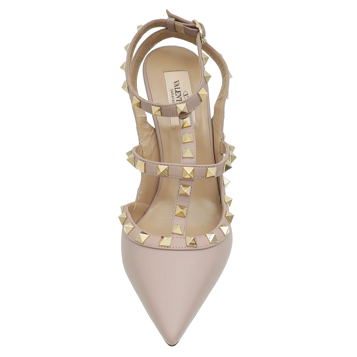 Valentino Poudre Rockstud Caged Slingback Pump 39-Valentino-THE CLOSET