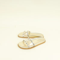 Valentino Metallic Gold Rockstud Flat Slide 39