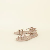 Valentino Nude Rockstud Rubber Flat Sandals 39