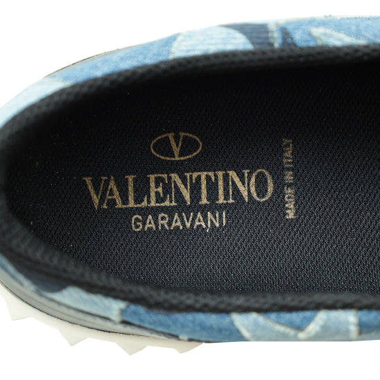 Valentino Multicolor Blue Denim Camustar Slip On Sneaker 39