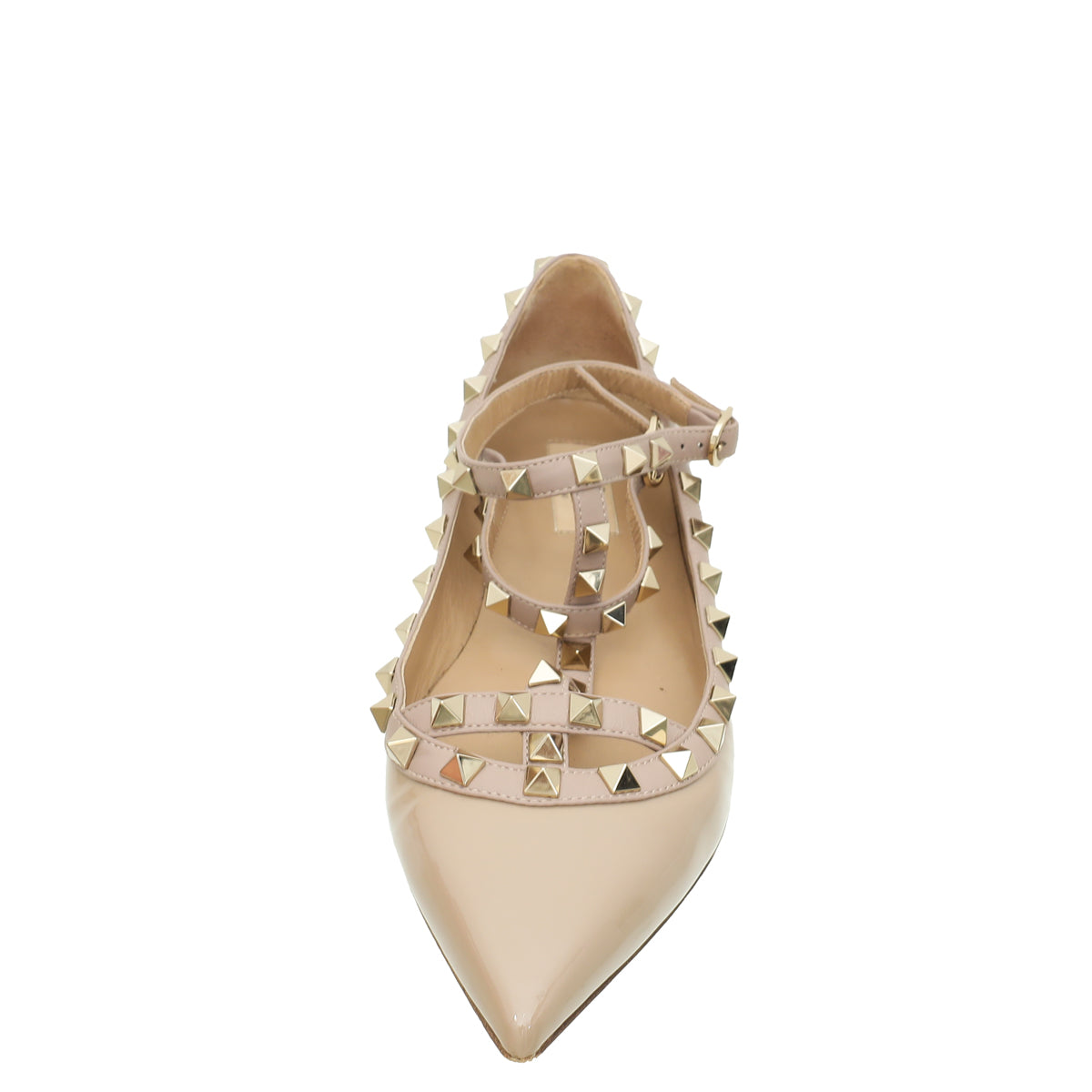Valentino Poudre Rockstud Caged Flat Ballet 39-Valentino-THE CLOSET