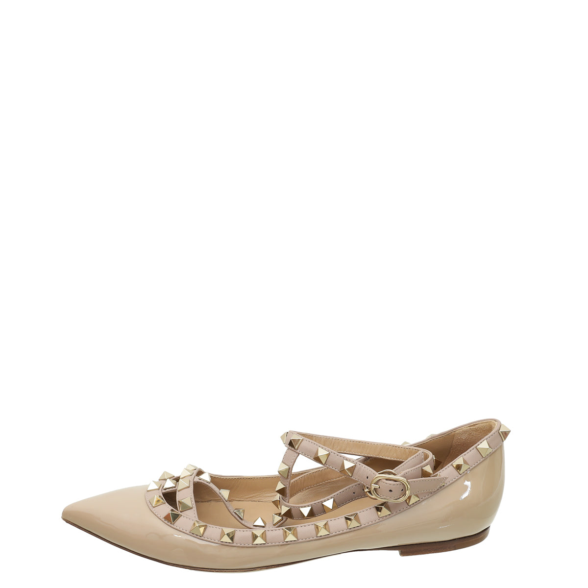 Valentino Poudre Rockstud Caged Flat Ballet 39