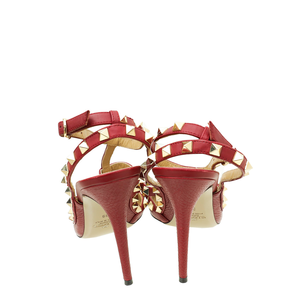 Valentino Red Rockstud Caged Slingback Pumps 39