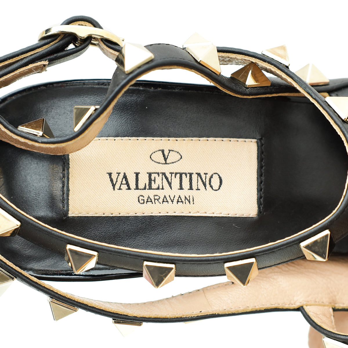 Valentino Black Rockstud Python Caged Slingback Pump 39