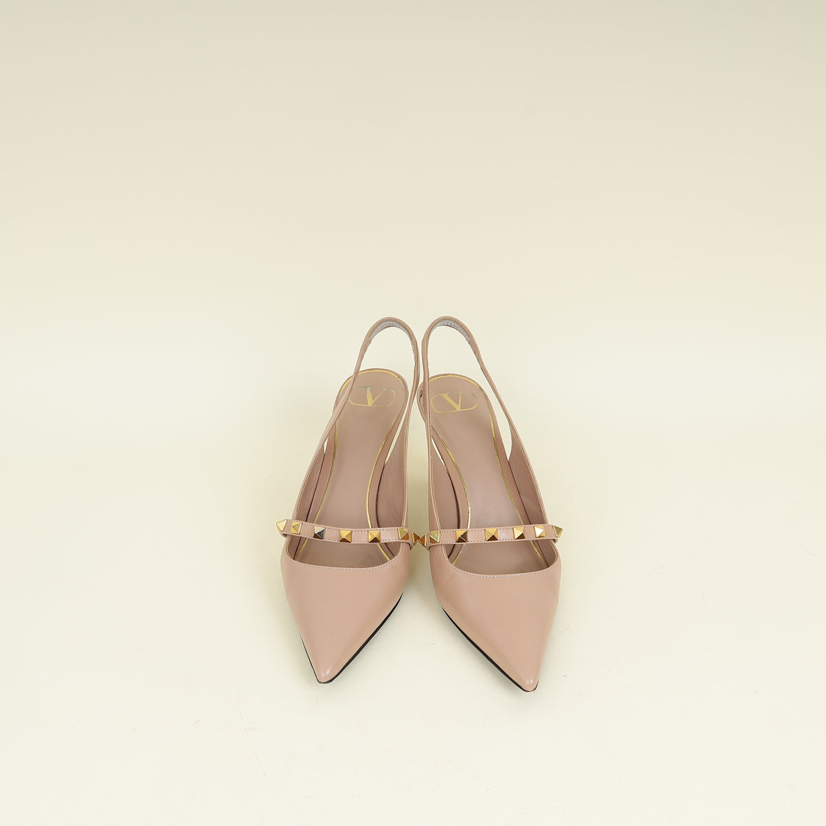 Valentino Nude Rockstud Slingback Pumps 39